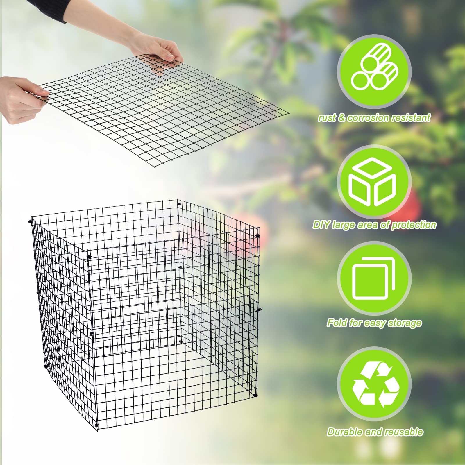 Zubebe assembled cage around vegetable seedling demonstrating pest protection benefit