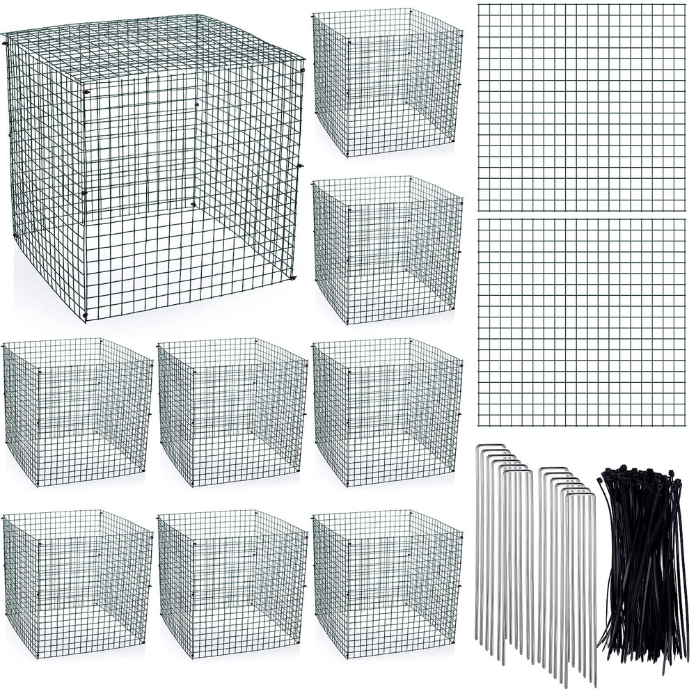 Zubebe front view of 10-pack kit showing panels stakes and ties for easy setup