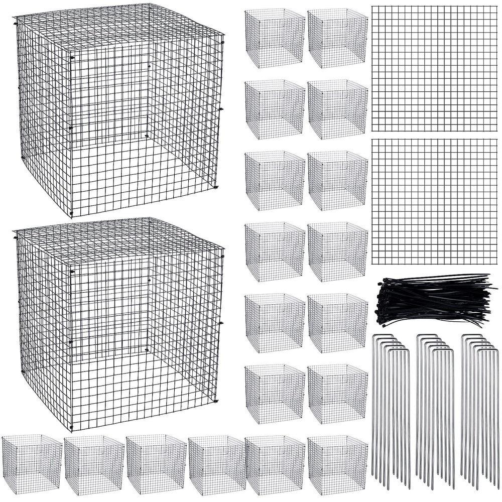Zubebe front view of 20-pack square plant cages showing bulk quantity and packaging benefit