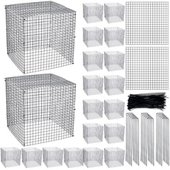 Zubebe front view of 20-pack square plant cages showing bulk quantity and packaging benefit