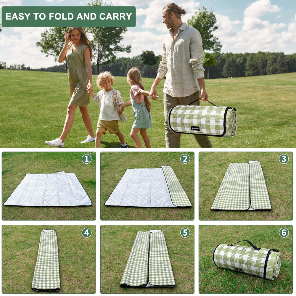 ZUBOND folded with hand for scale showing easy transport and light weight