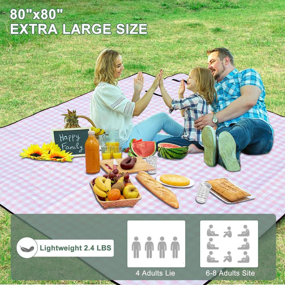 ZUBOND folded blanket with handle for compact portable carrying convenience