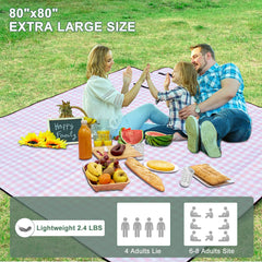 ZUBOND folded blanket with handle for compact portable carrying convenience