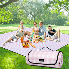 ZUBOND front view of large gingham blanket showing full pattern and usable area