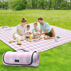 ZUBOND front view showing vintage gingham and roomy surface for group comfort