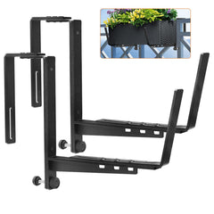 ZUIWAN front view of black iron planter brackets showing sturdy frame and finish for secure mounting