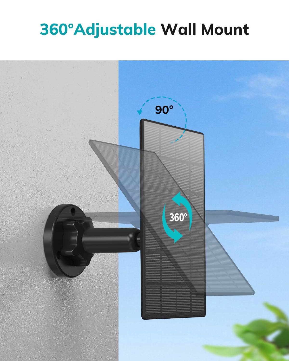 ZUMIMALL adjustable bracket demonstrating 360° swivel and 90° tilt benefit