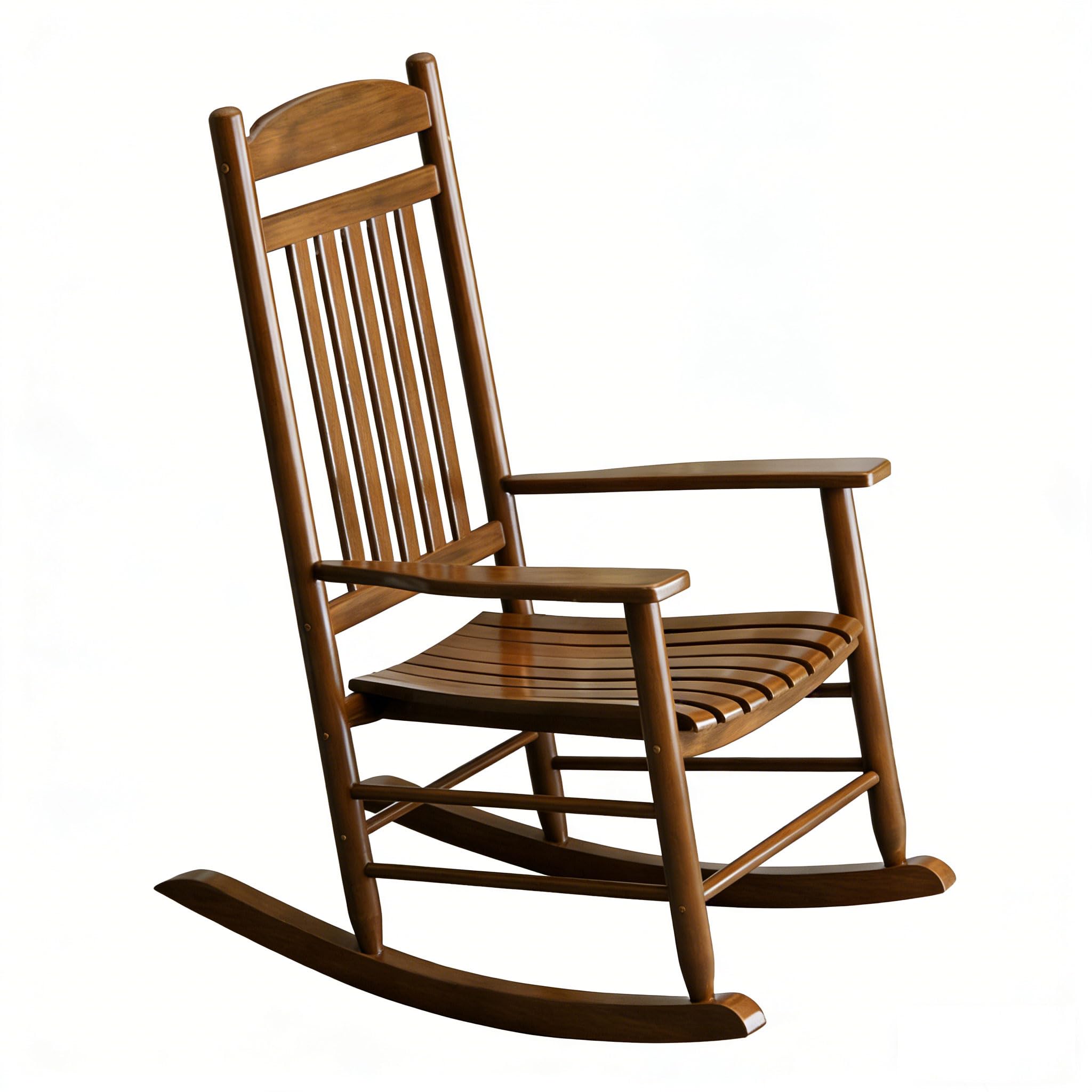 ZUMUSIJN front view brown rocker showing sturdy design and outdoor appeal