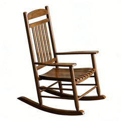 ZUMUSIJN front view brown rocker showing sturdy design and outdoor appeal
