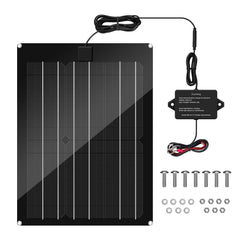 Zuomeng front panel overview showing compact waterproof solar maintainer benefit