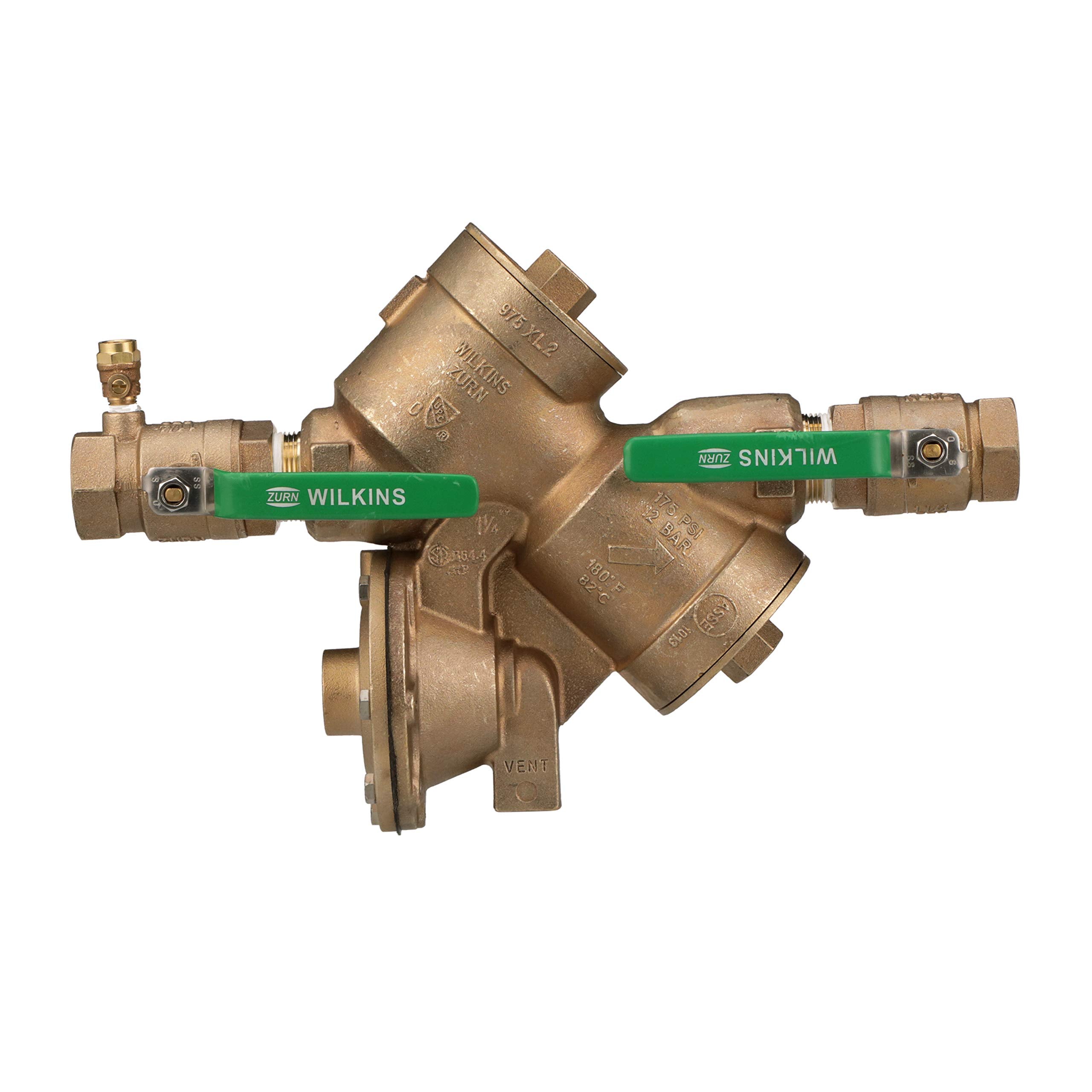 Zurn Wilkins front view showing durable bronze body and compact design benefit: corrosion resistance
