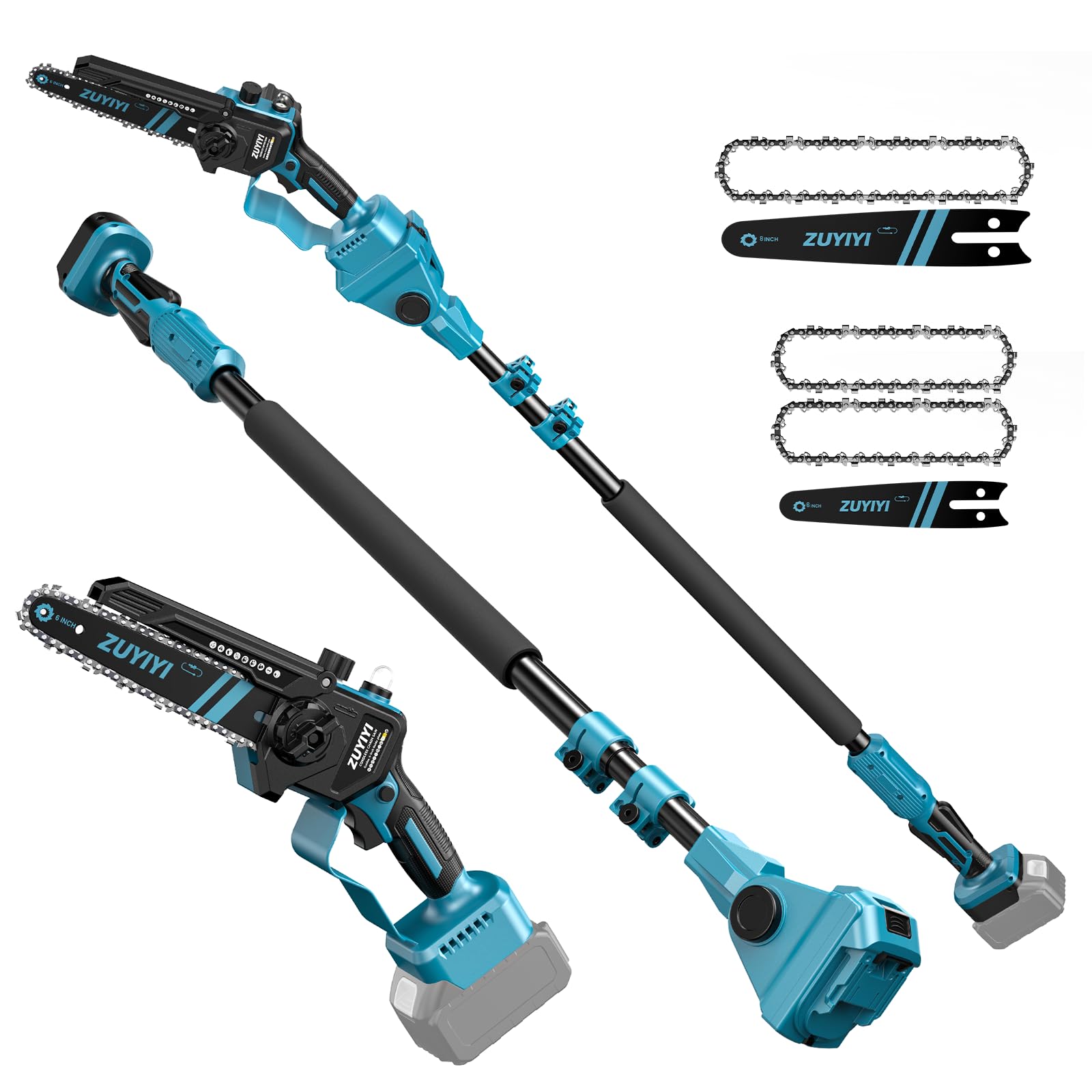 ZUYIYI front view showing full 3-in-1 tool and attachment options for versatile use