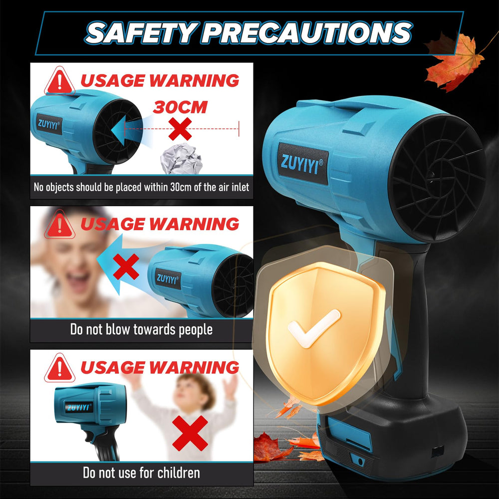 ZUYIYI blower in hand to show scale and comfortable ergonomic grip benefit