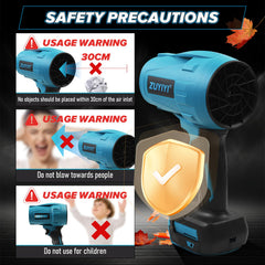 ZUYIYI blower in hand to show scale and comfortable ergonomic grip benefit