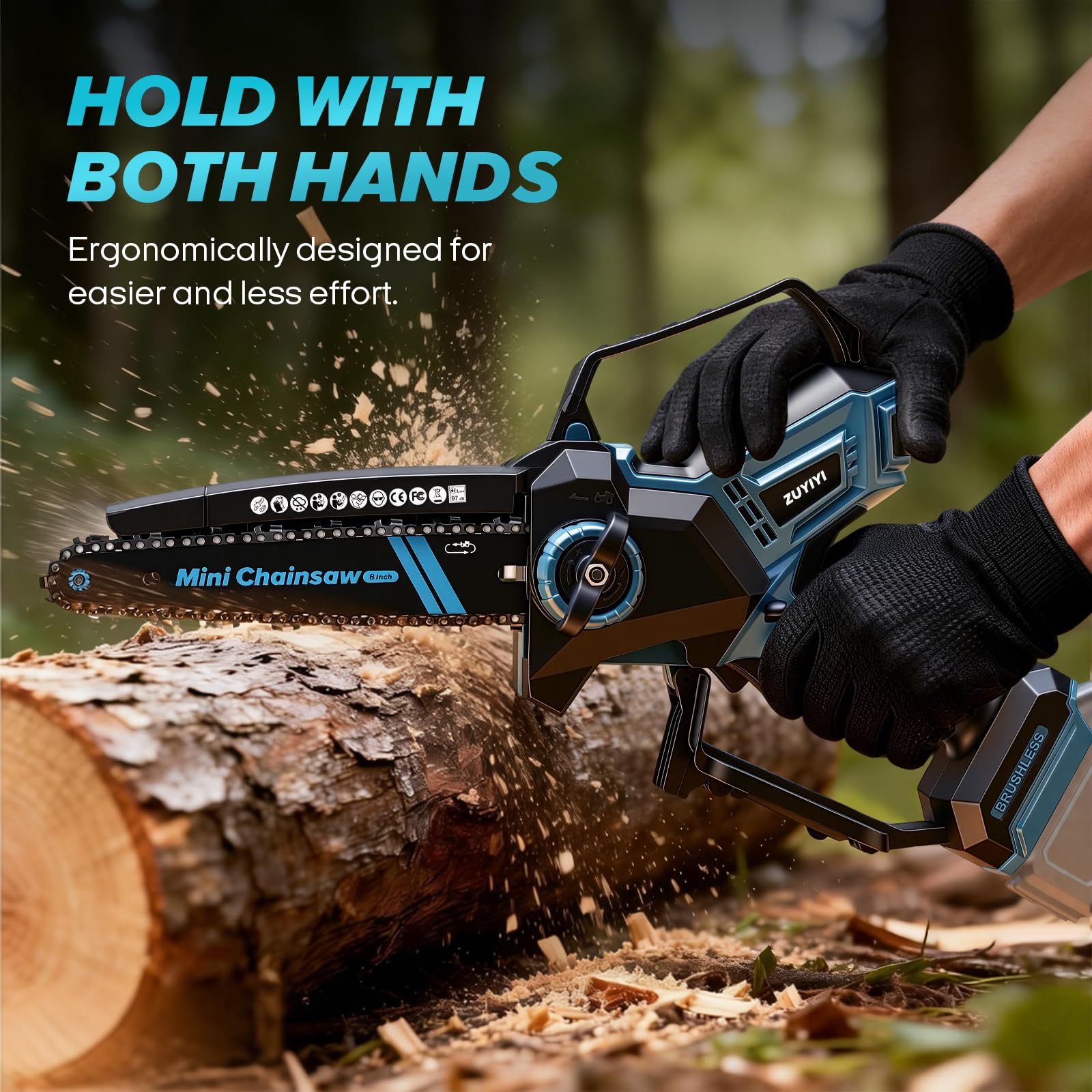ZUYIYI held in hand for scale showing lightweight portability