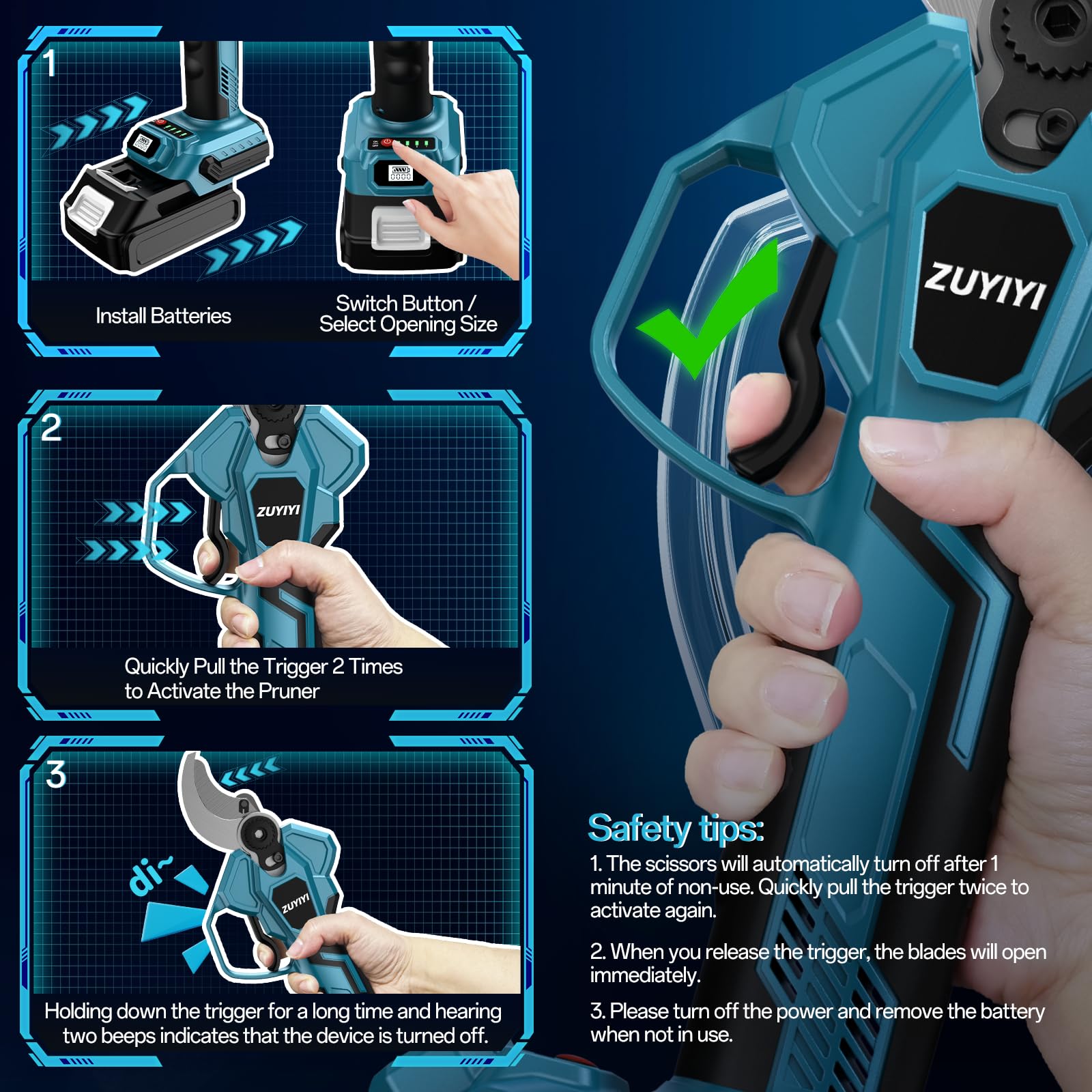 ZUYIYI held in hand for scale, compact lightweight design for long use
