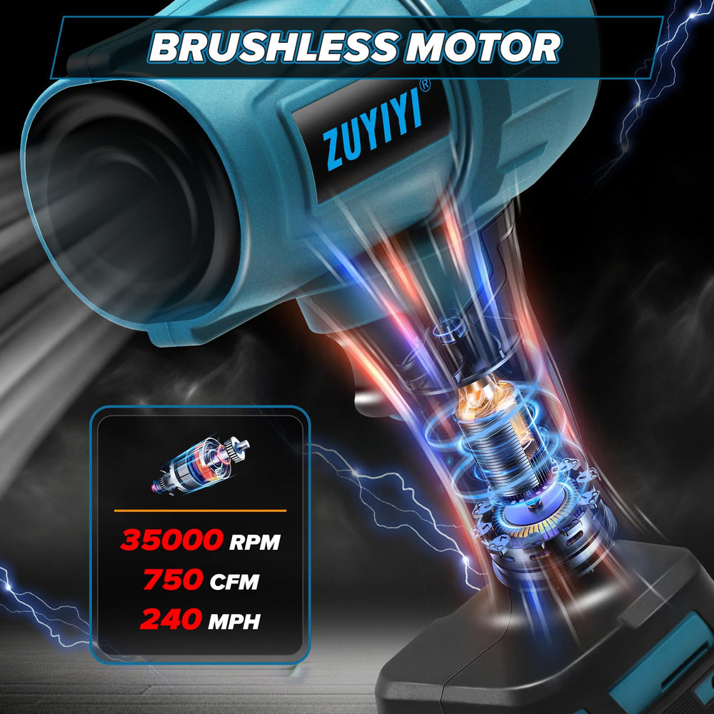 ZUYIYI with Makita 18V battery attached demonstrating compatibility and plug-and-play convenience