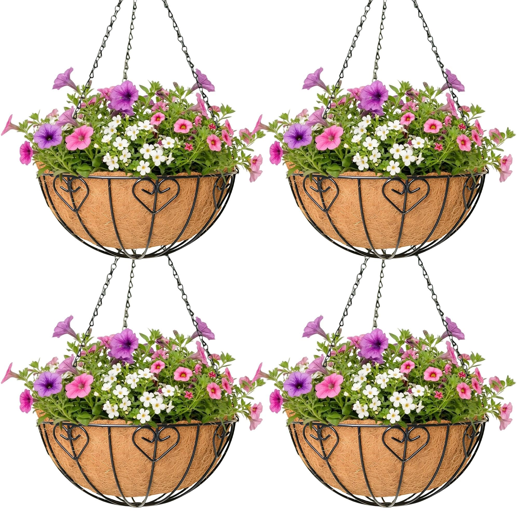 ZVOWOS front view of four hanging planters showing full set and finish