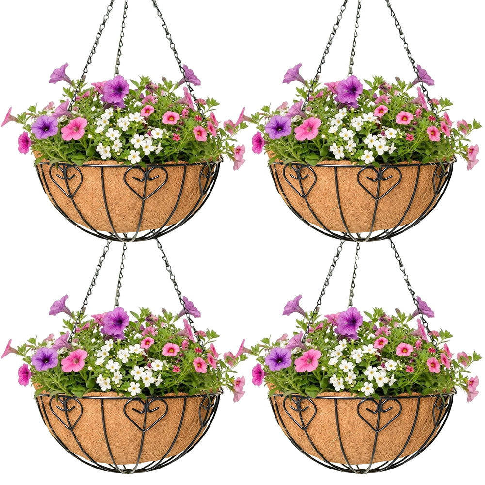 ZVOWOS front view of four hanging planters showing full set and finish