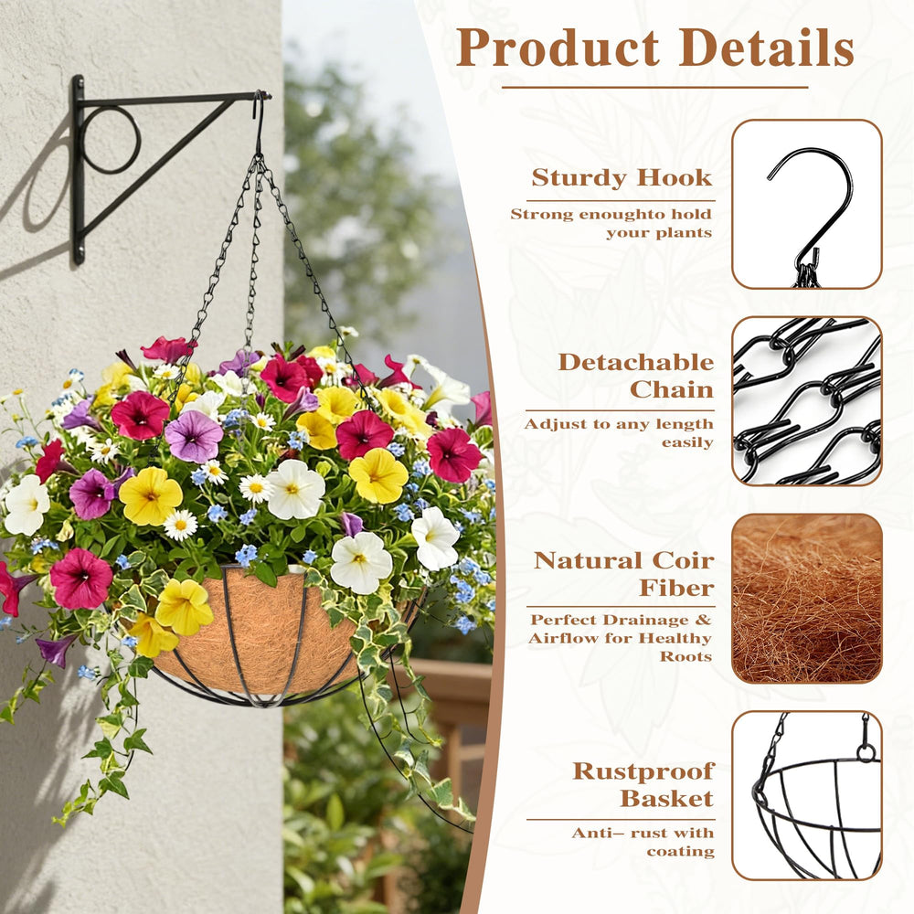 ZVOWOS hanging planter in patio setting illustrating decorative curb appeal benefit