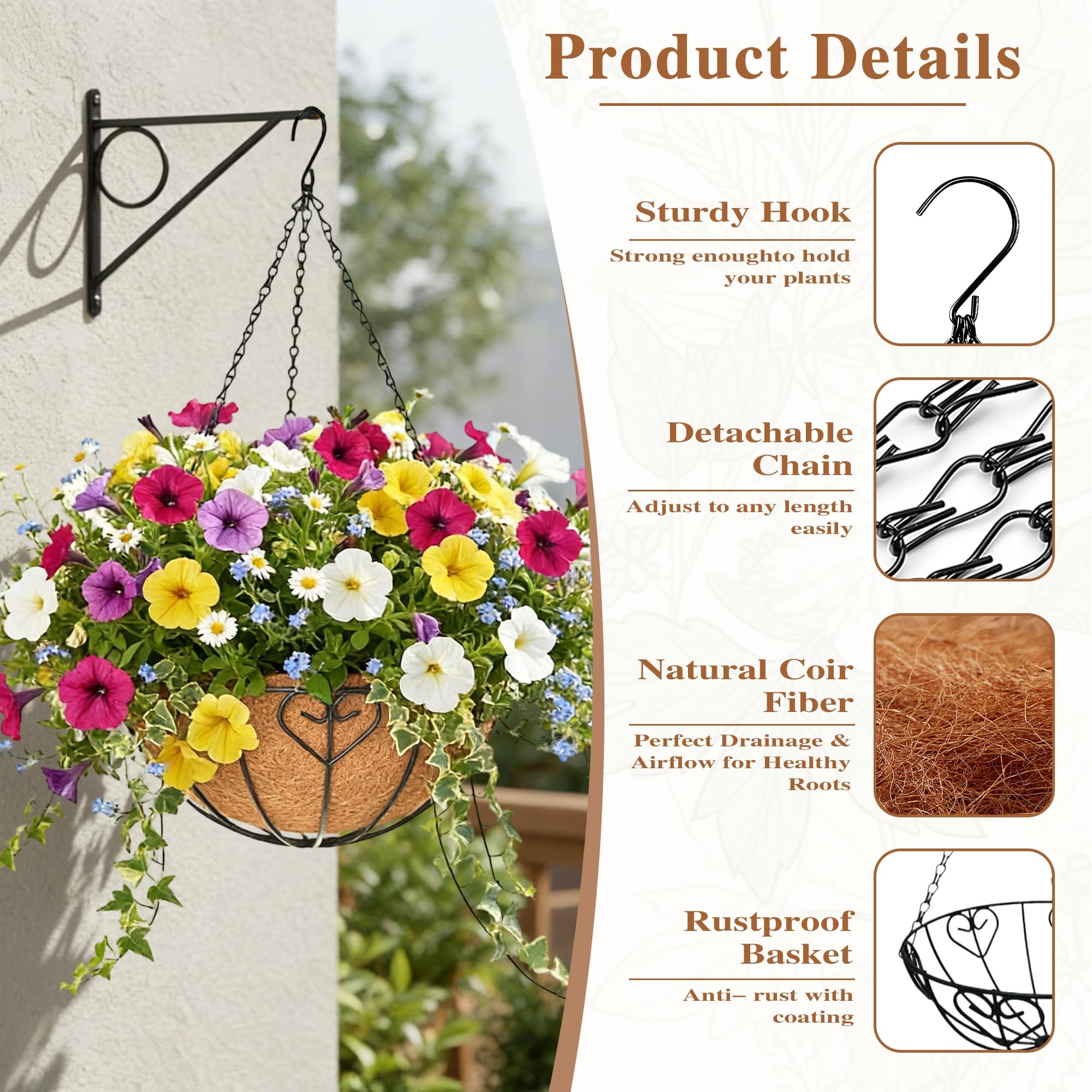 ZVOWOS hanging planters on porch adding curb appeal and color