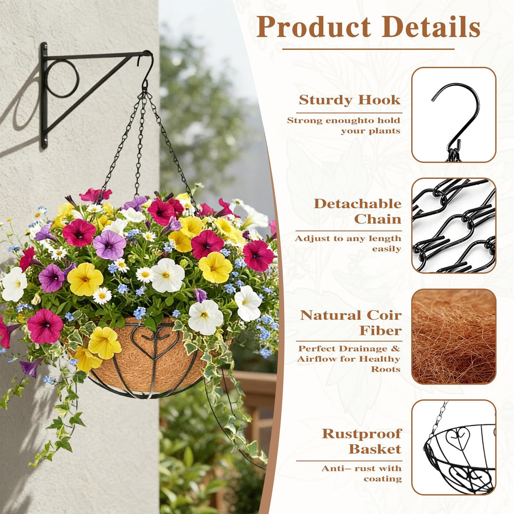 ZVOWOS hanging planters on porch adding curb appeal and color