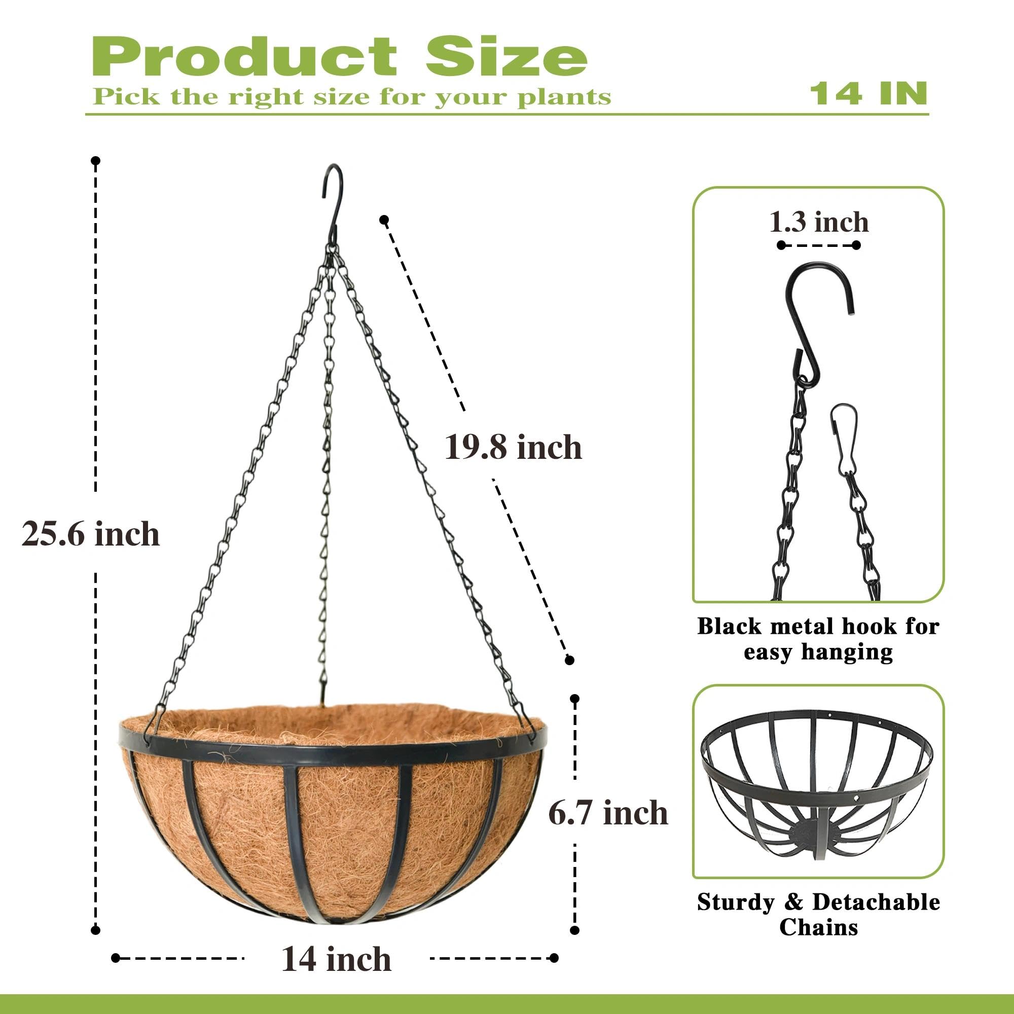 ZVOWOS planter size comparison next to chair shows 14-inch scale and space-saving benefit