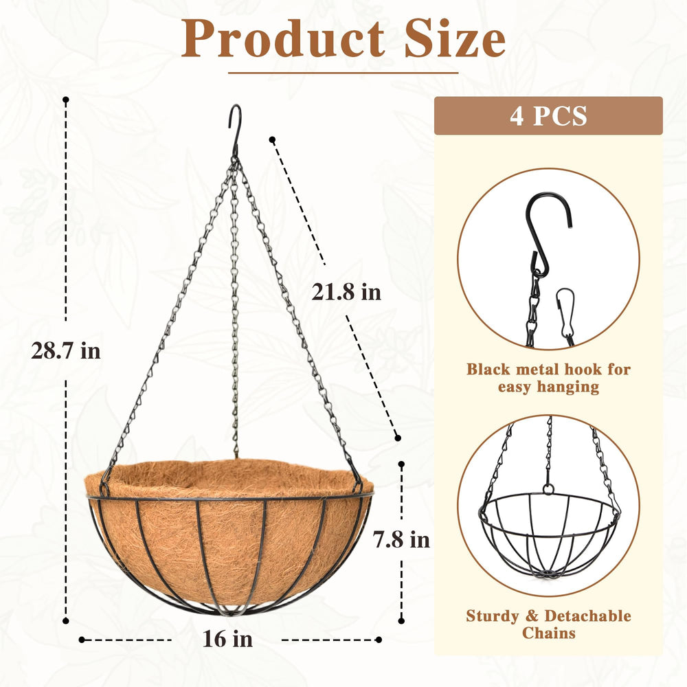 ZVOWOS planter beside ruler showing 16-inch scale and size clarity benefit