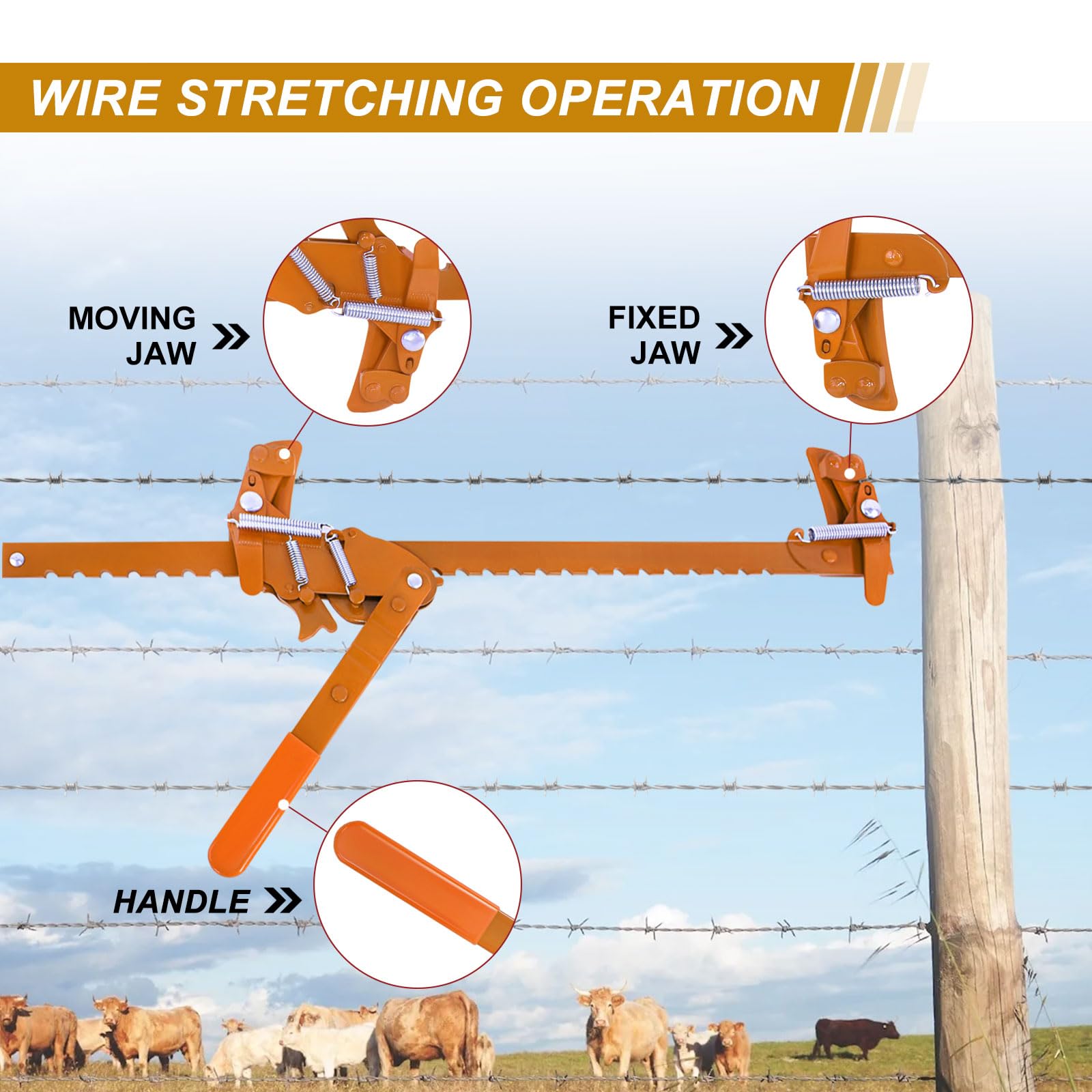 Zwinz tool splicing wire on fence demonstrating quick repair benefit