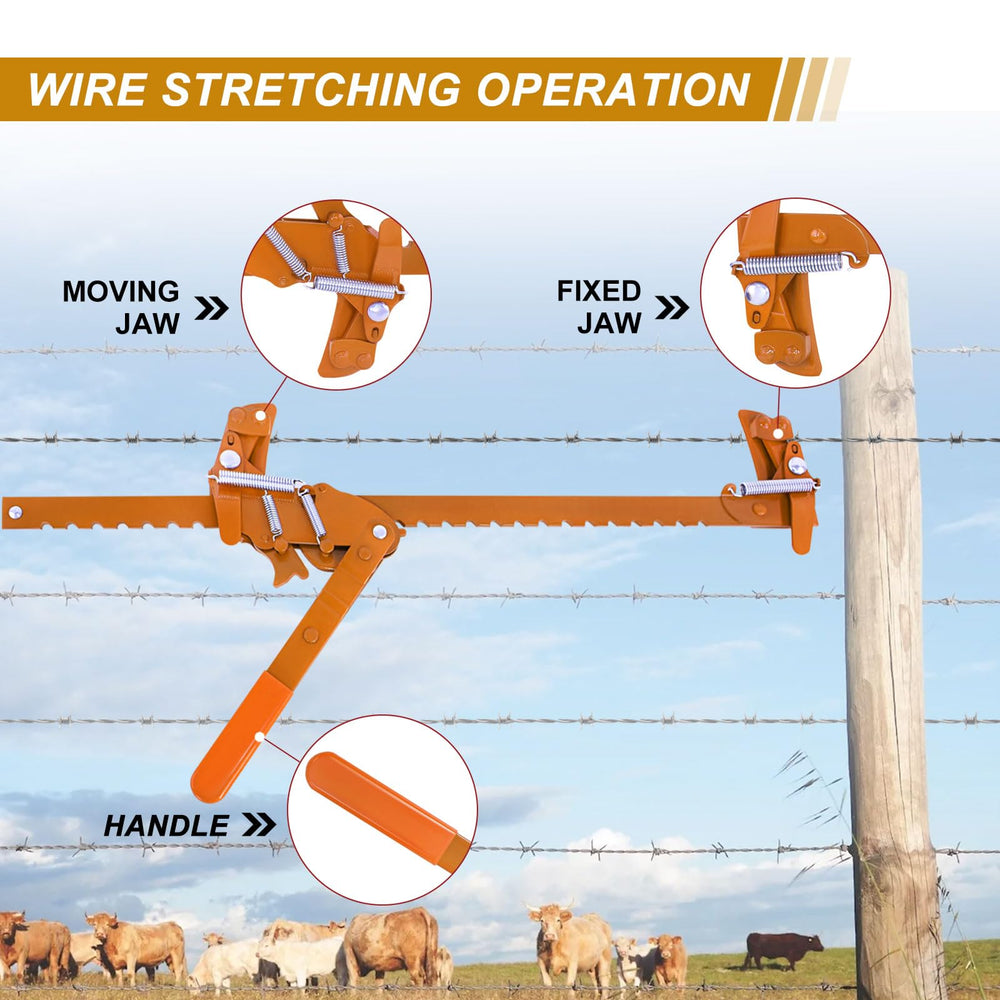Zwinz tool splicing wire on fence demonstrating quick repair benefit