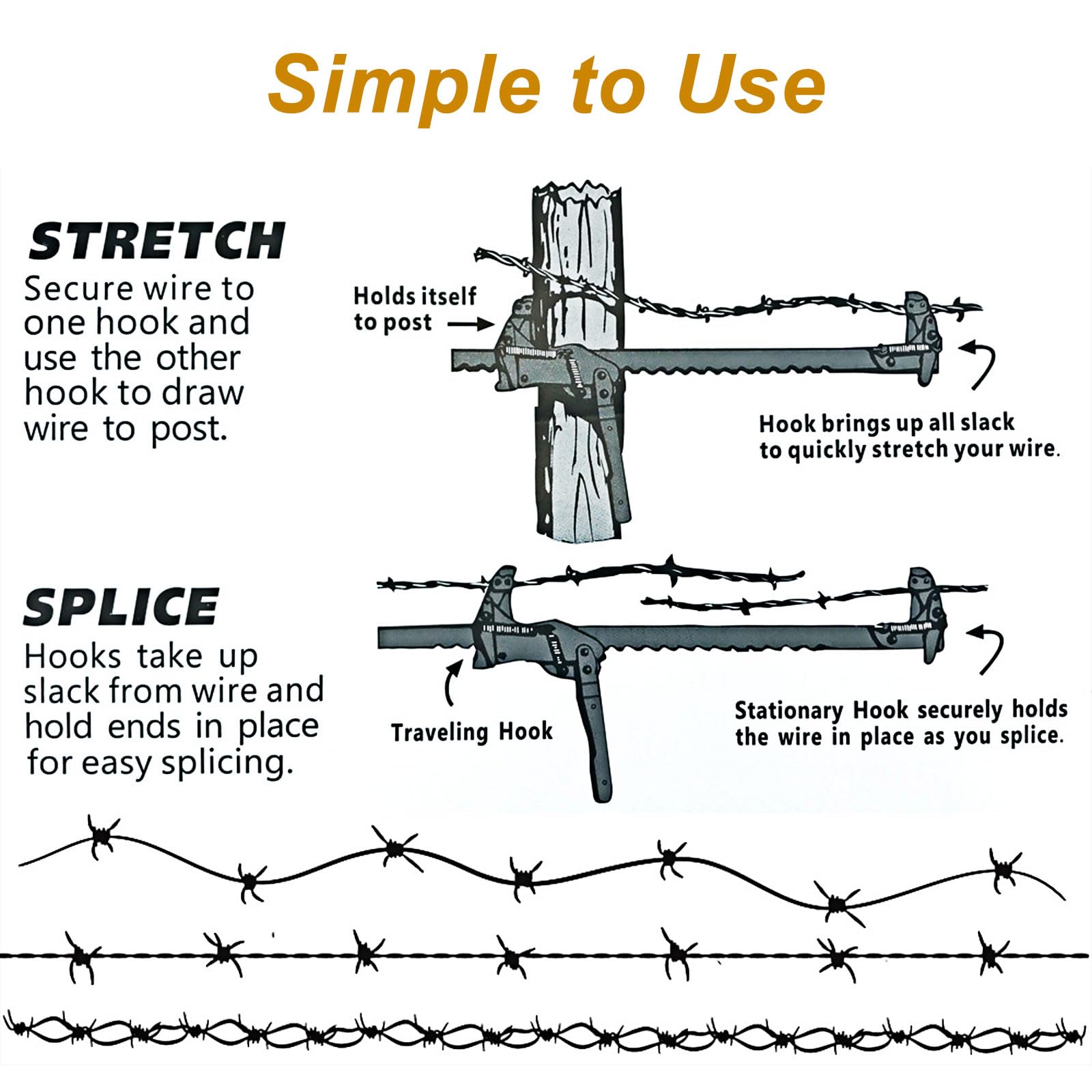 Zwinz mounted on post demonstrating secure anchoring during tensioning benefit