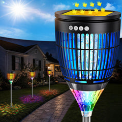 Zwiran front view of outdoor zapper showing protective housing and light for effective pest control
