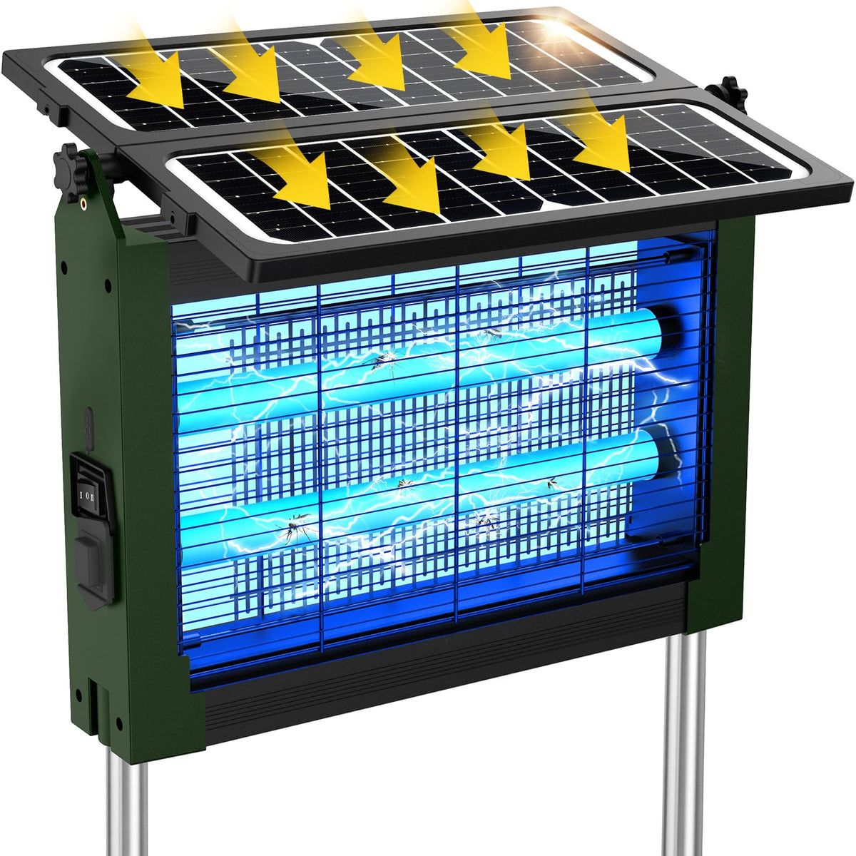 Zwiran front view of outdoor zapper showing compact design and yard protection