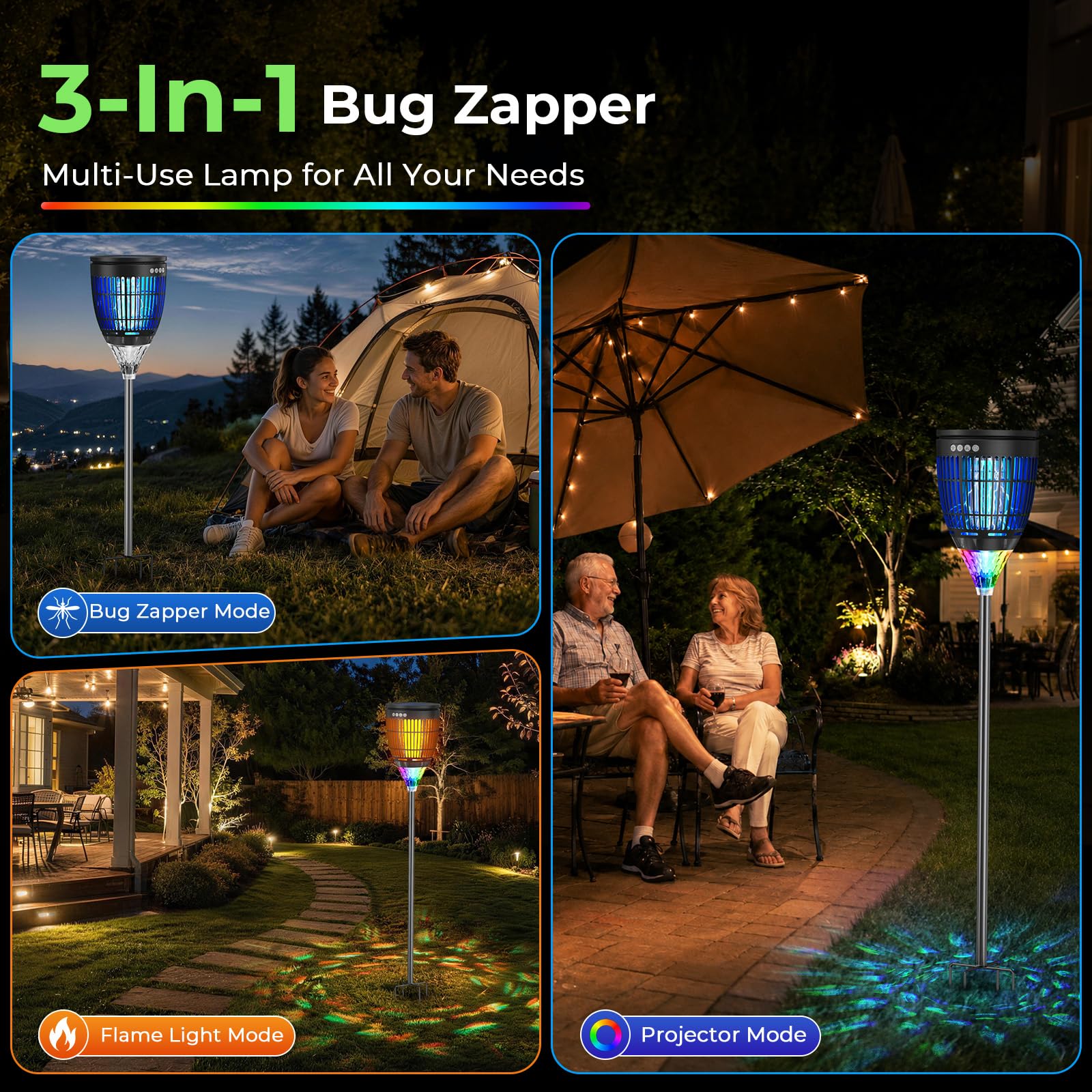 Zwiran hanging on umbrella in patio illustrating versatile placement and stylish ambience