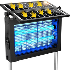 Zwiran front view of outdoor zapper showing whole unit and benefits for pest-free yard