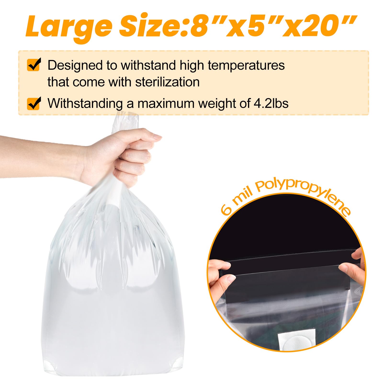 zwxt filled bag next to ruler showing size and volume capacity
