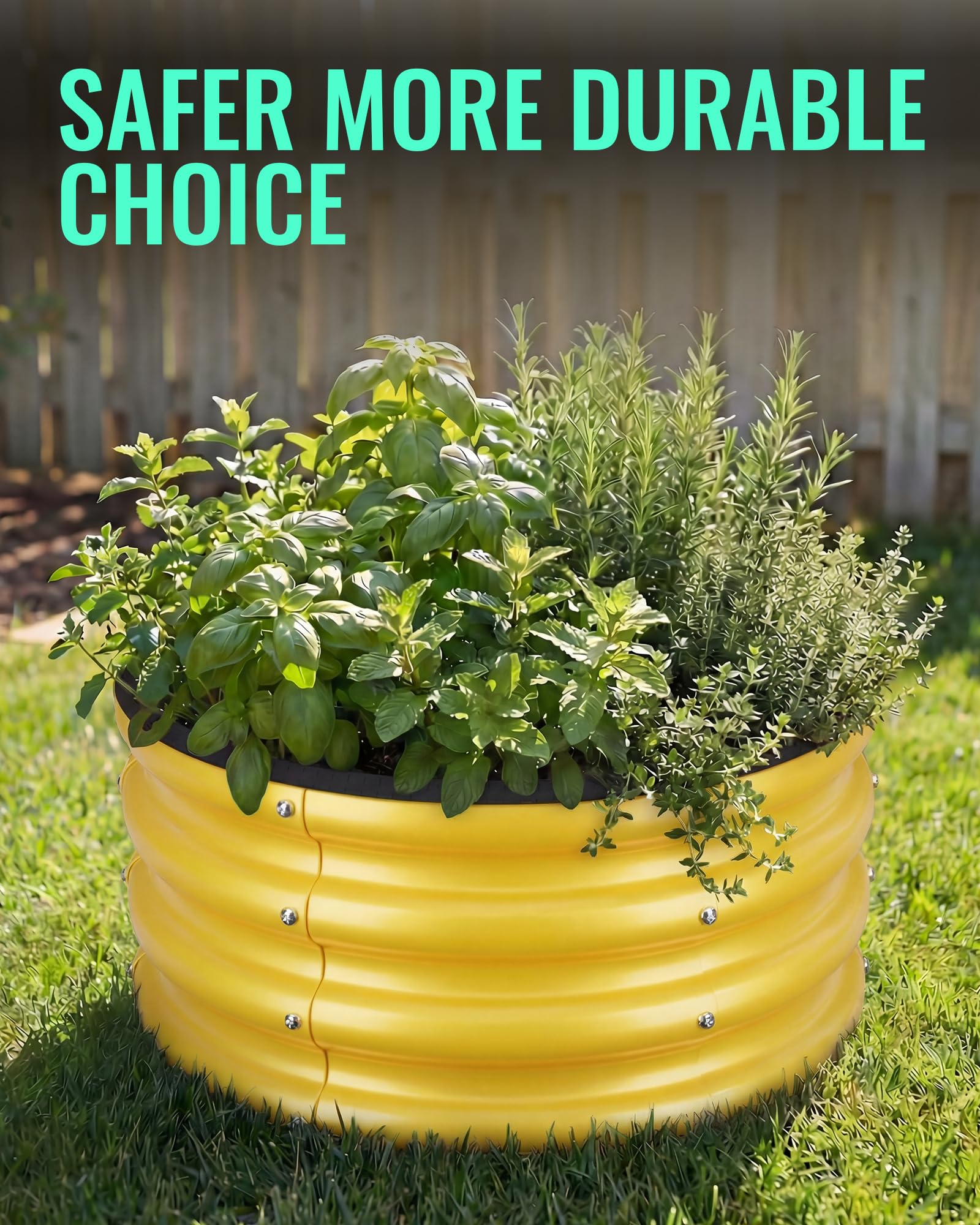 ZXZYHFTY angled view with herbs planted showing space-saving benefit