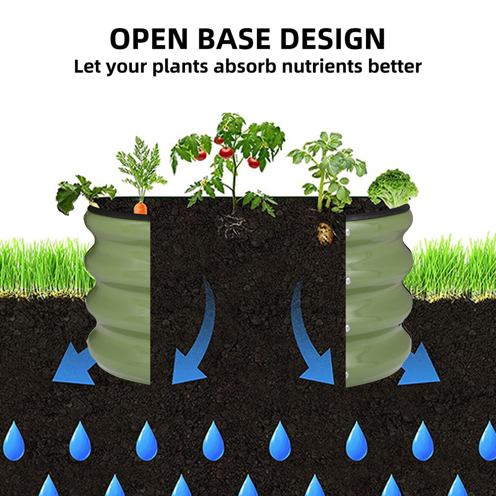 ZXZYHFTY round bed in use with herbs and vegetables illustrating accessible harvesting benefit