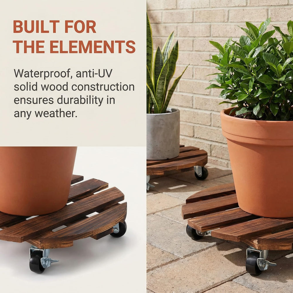 ZXZYHFTY patio scene using plant caddy to move planter easily for cleaning