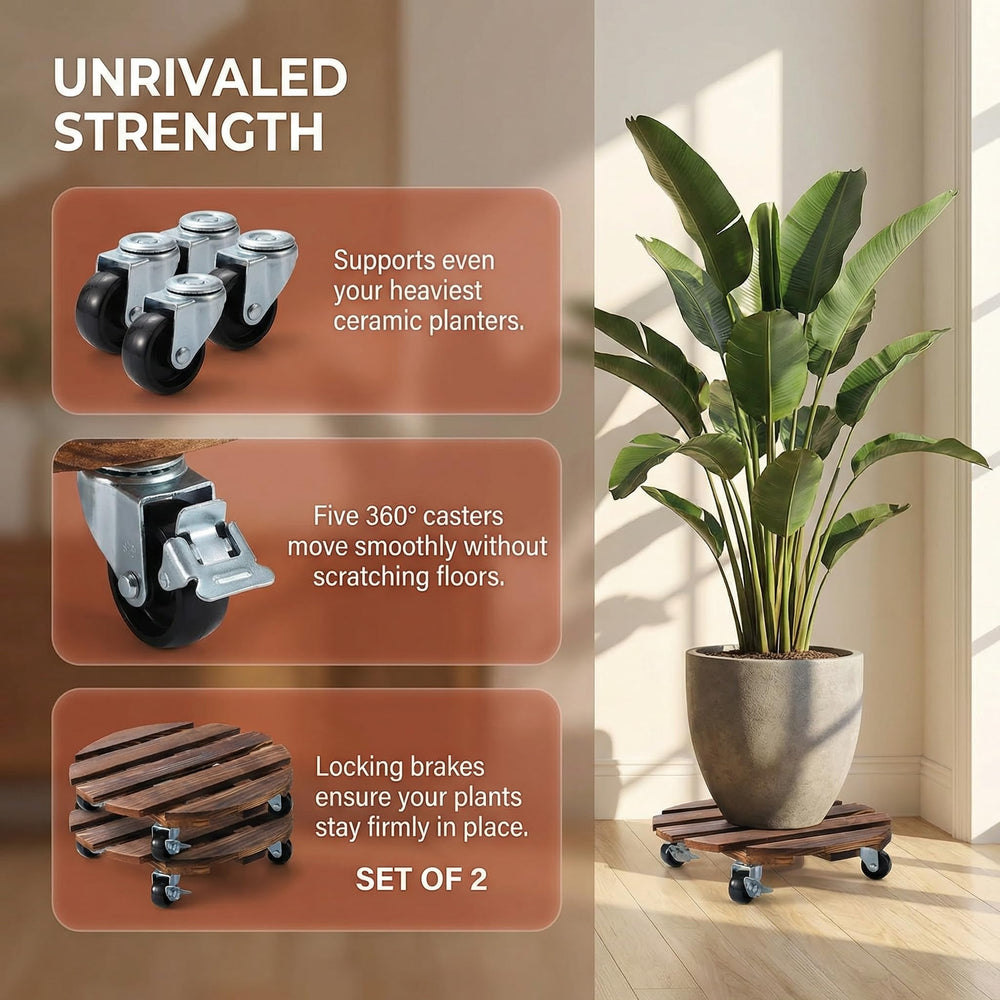 ZXZYHFTY plant caddy next to ruler showing 14-inch size for accurate scaling