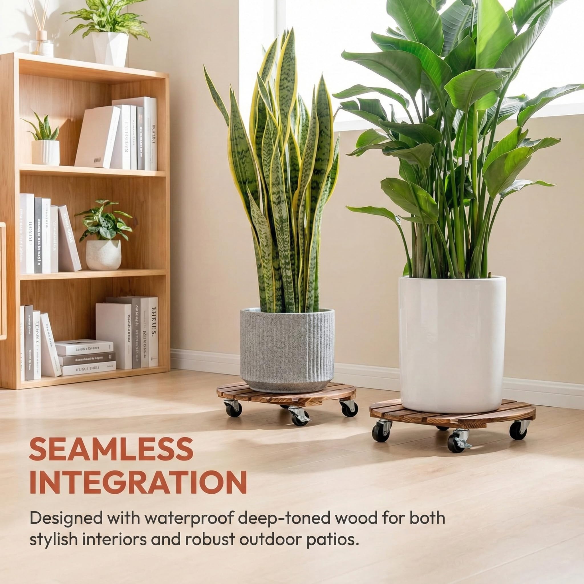 ZXZYHFTY side view of dolly under large pot demonstrating raised airflow benefit
