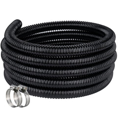ZY-hosetube front view of 25ft corrugated pond hose showing length and packaging benefit