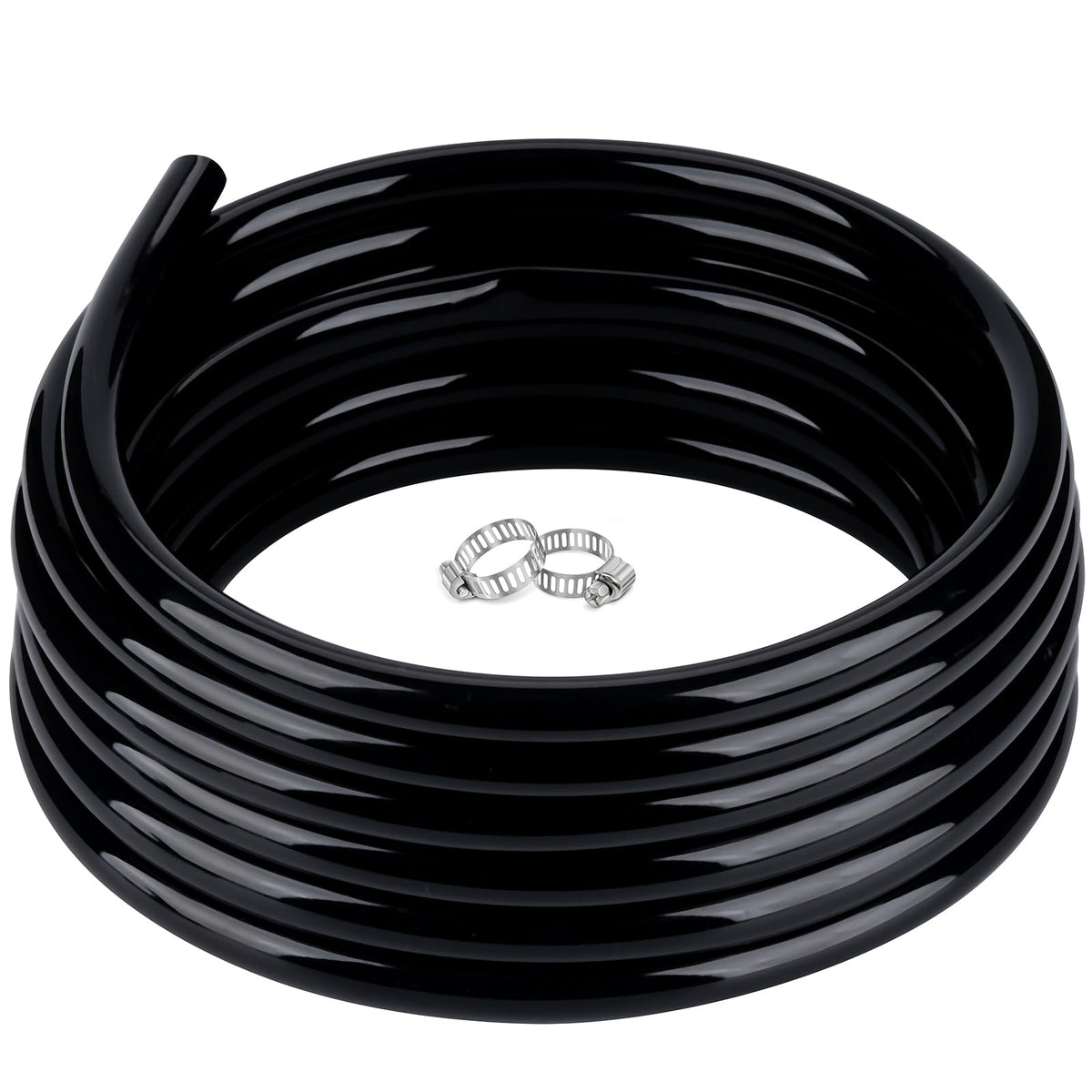 ZY-hosetube front coil showing full 100ft and included clamps for quick setup