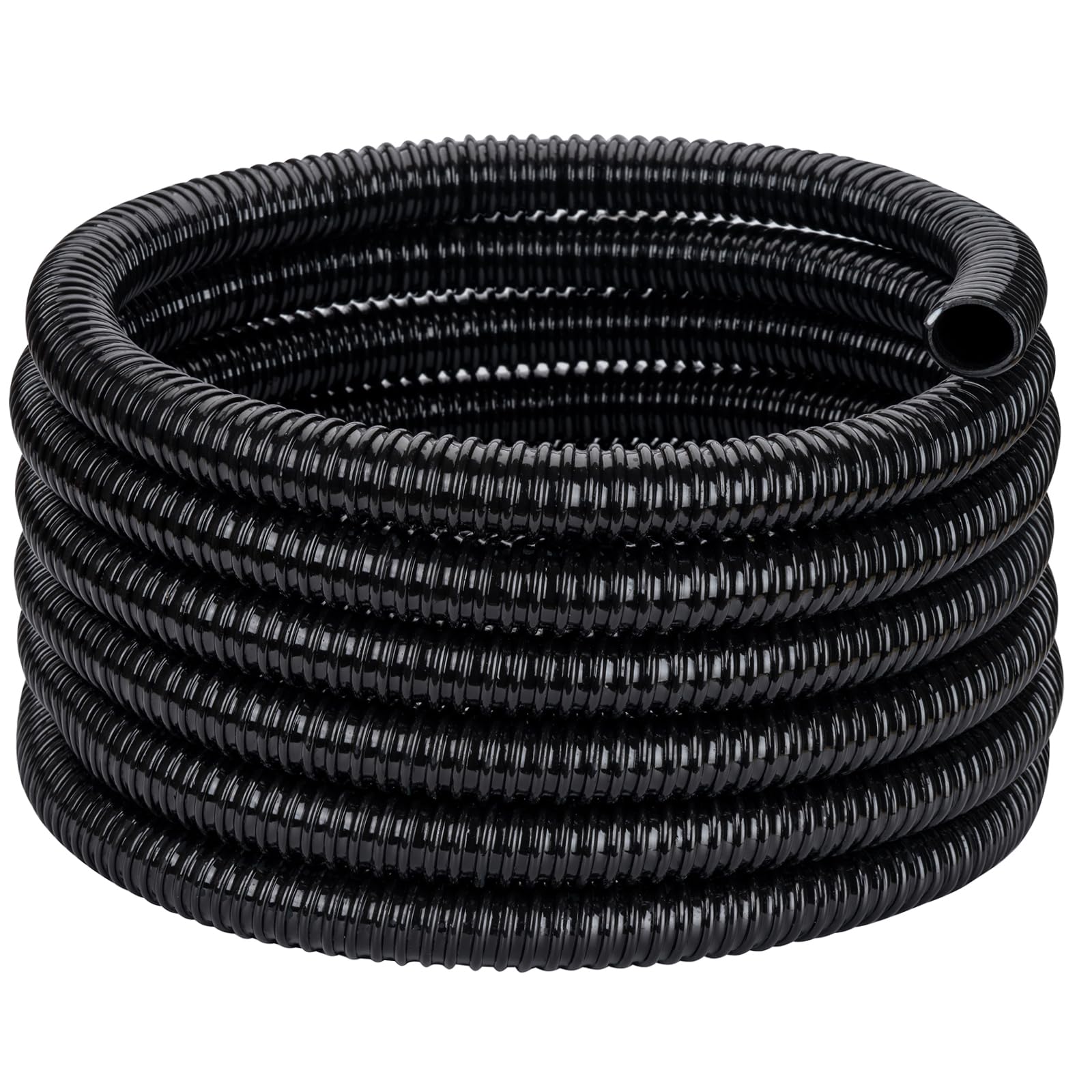 ZY-hosetube front view of 10ft pond hose showing compact packaging and benefit of easy handling