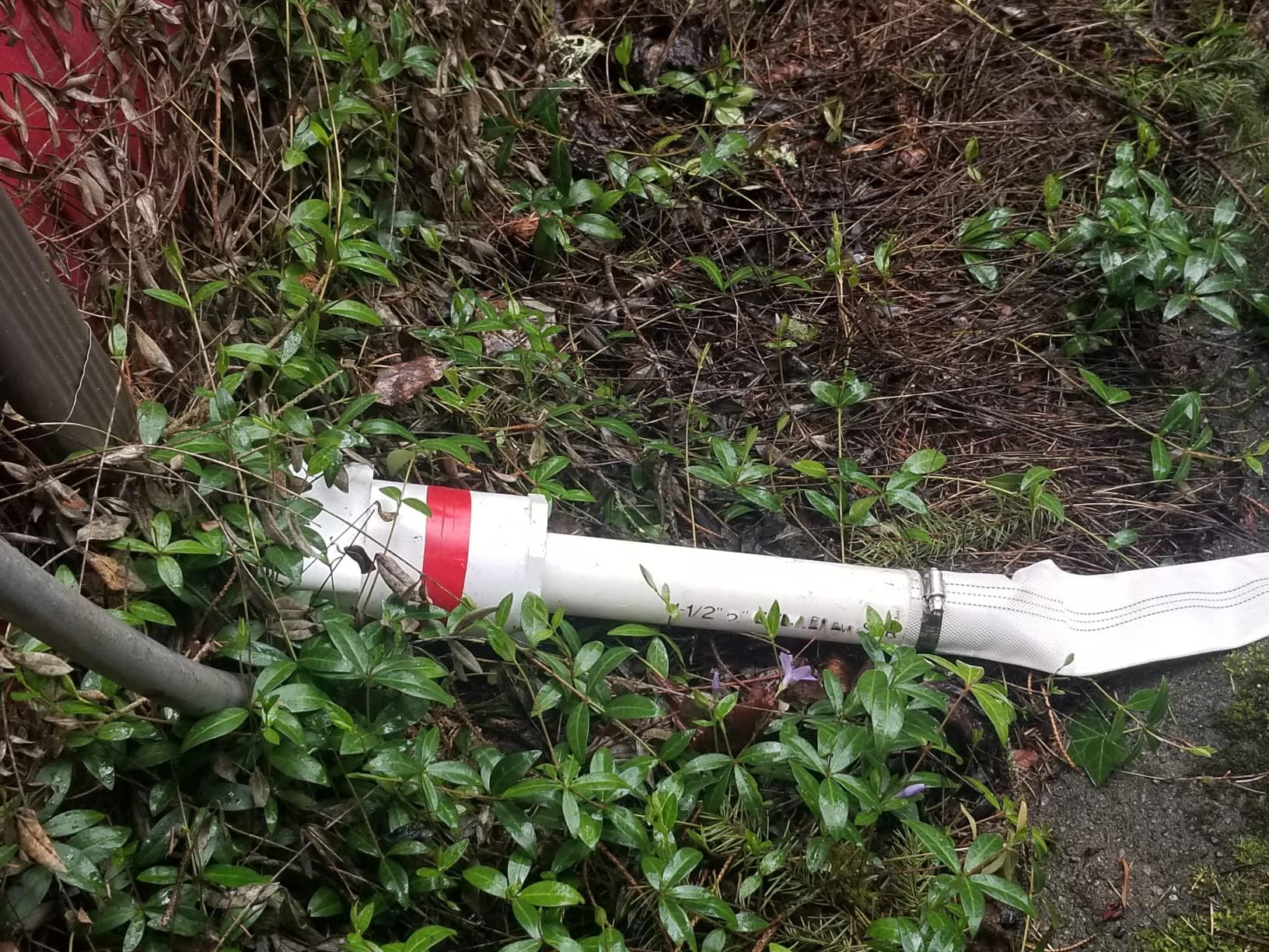 ZY-hosetube installed for yard drainage showing versatile outdoor utility