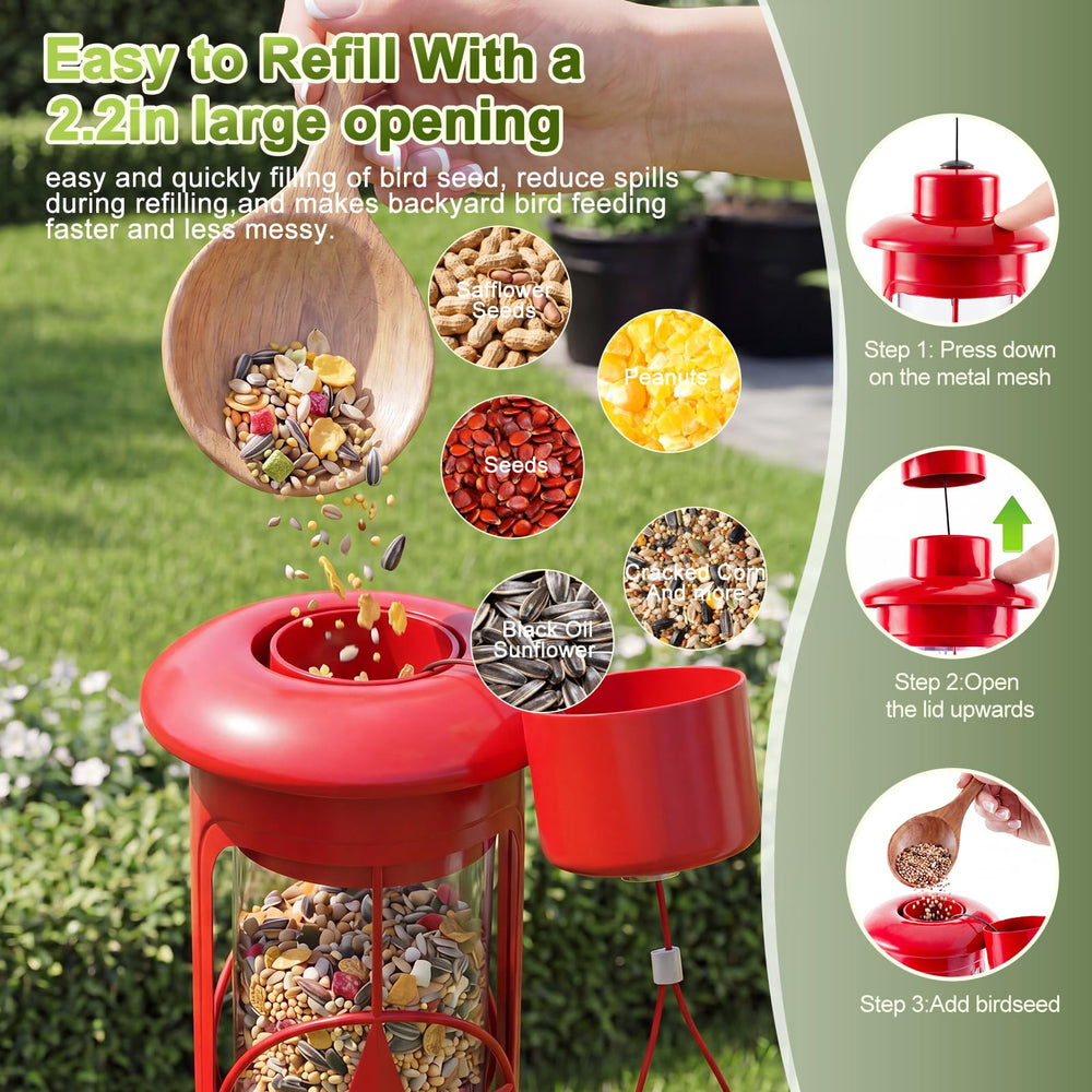ZZOOEE refill port wide opening for pouring seed benefit: reduced spills