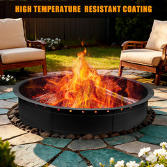 Zzuvjoy fire pit ring in use at night creating warm flames for outdoor gatherings